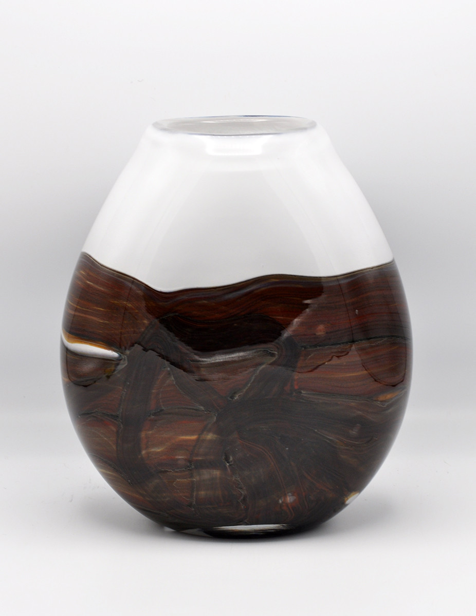 Loranto + Earth, vaas bruin-grijs, plat laag